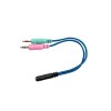 Adaptador microfono y stereo 3,5mm a 2 Jack