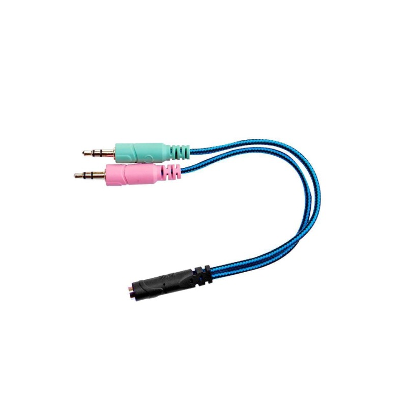 Adaptador microfono y stereo 3,5mm a 2 Jack