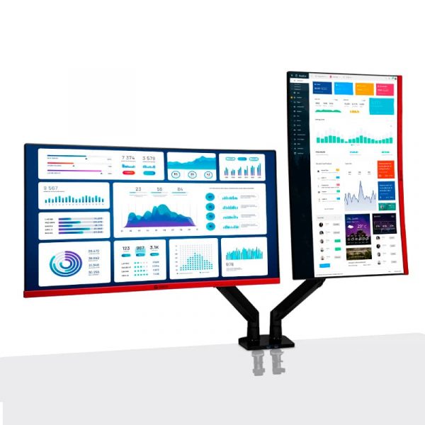 Soporte Doble Monitor Teros 22 a 32 Pulg.