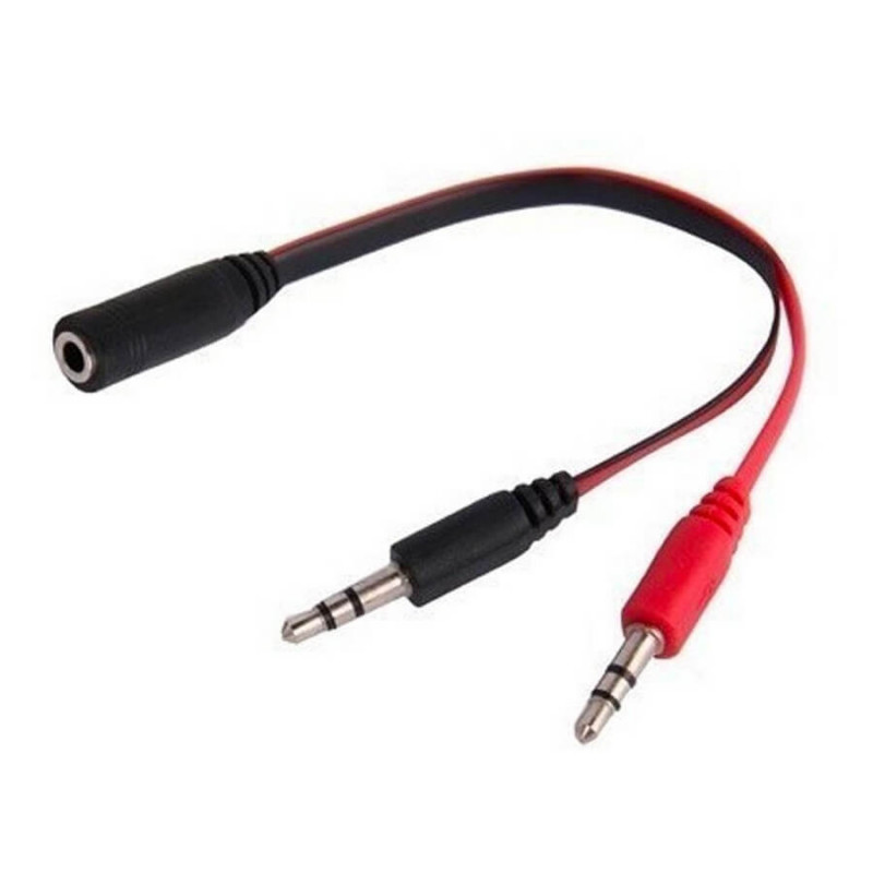 Adaptador microfono y stereo 3,5mm a 2 Jack