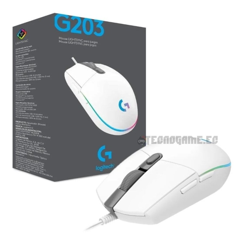 Logitech G203 Mouse Blanco
