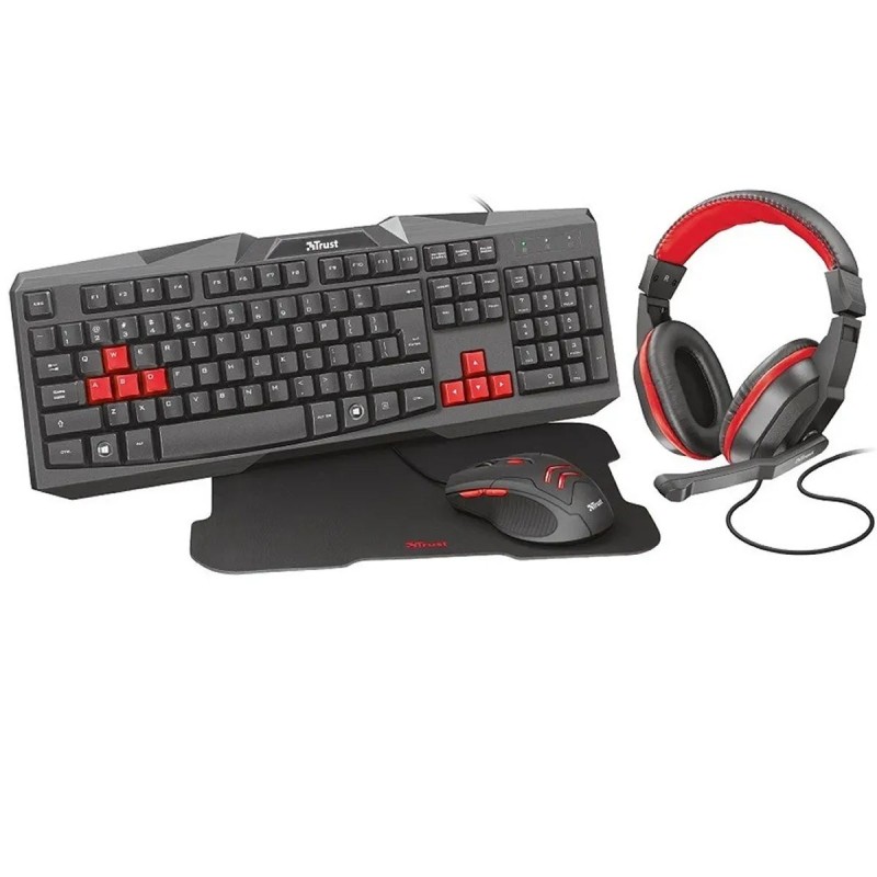 Trust Ziva 4en1 Teclado+Mouse+Pad+Auricular